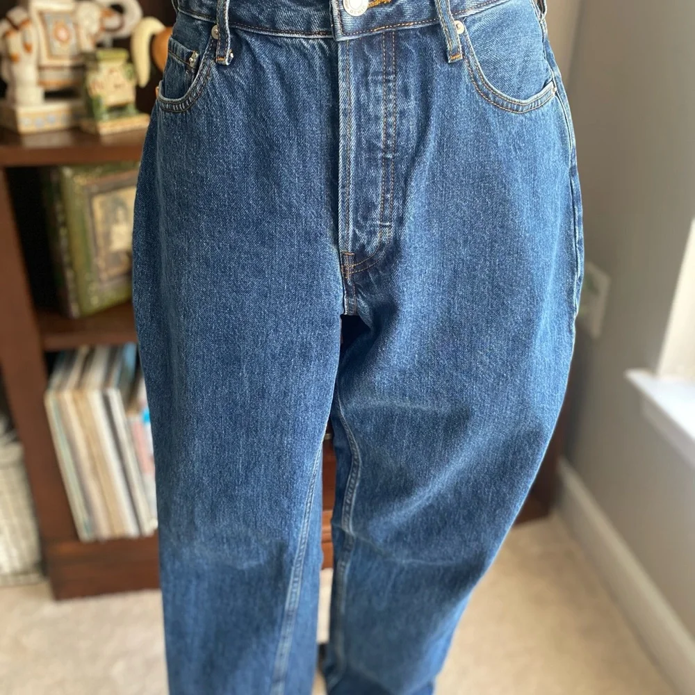 Everlane Cheeky Straight Leg Organic Cotton Classic Blue Denim Jeans 29 EUC